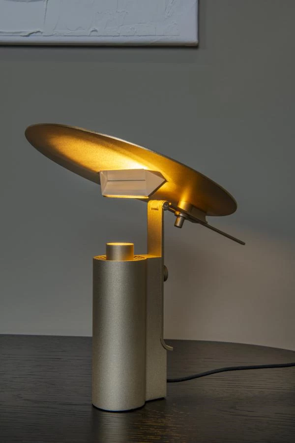 Lucide Premium FITS - Lampe de table - Ø 20 cm - LED - 1x7W 3000K - Or Mat / Laiton - ambiance 2